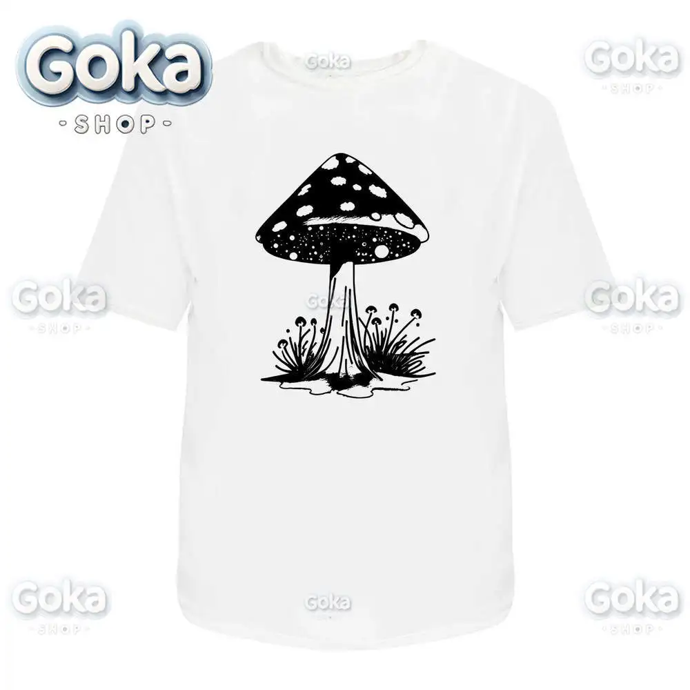 Mystical Toadstool Graphic T Shirts Mens Clothing New in Tops & Tees Cotton Women Printed T-shirt Y2K Clothes Cute Funny Tshirt