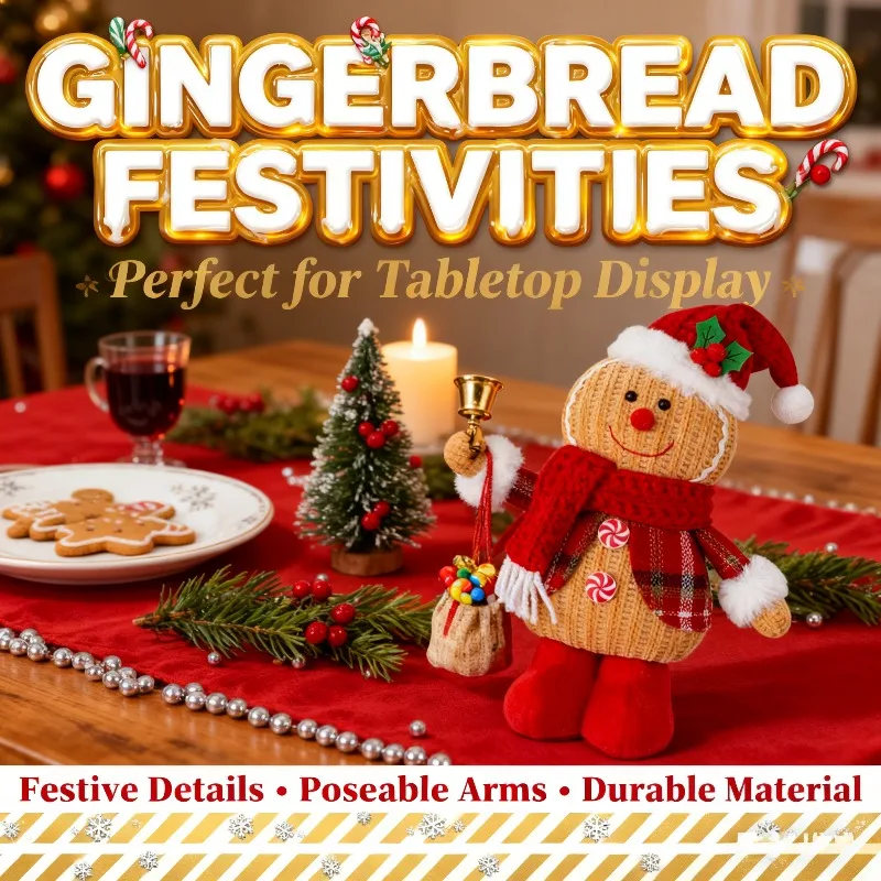 

Креативные фигурки пряничного человечка, рождественские декоративные украшения, праздничные композиции для сцен, реквизит для демонстрации отелей и торговых центров