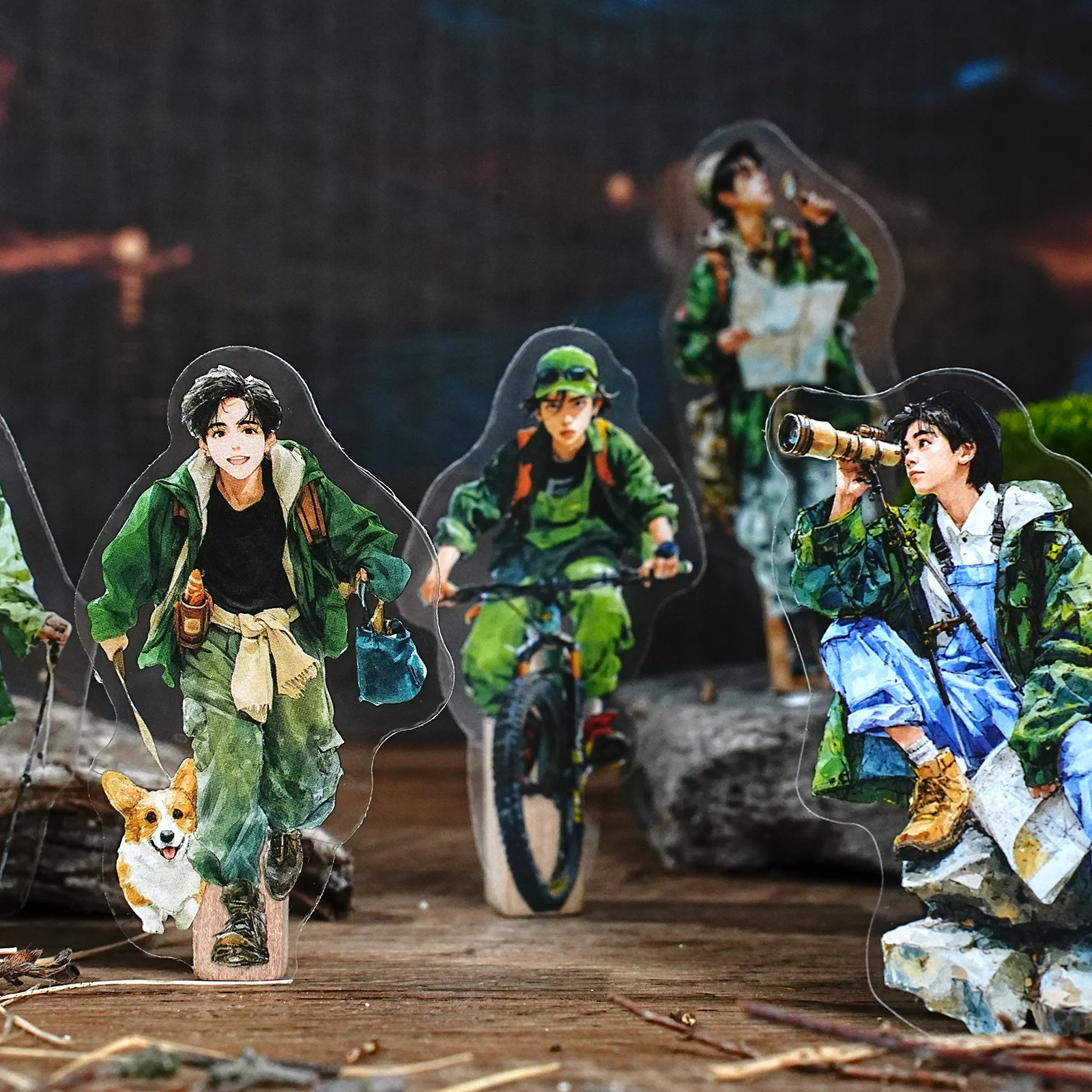 Etori Life Deep Forest Exploration 15 szt. Naklejek w stylu vintage z motywem leśnym, do przygód na świeżym powietrzu, na kemping w górach, z postaciami, do kolażu w dzienniku, materiały do dekoracji laptopa, etui na telefon, walizki, biurka, akcesoria do dekoracji, przygody na świeżym powietrzu, rękodzieło, materiały do scrapbookingu, rękodzieło DIY, imprezy artystyczne, artykuły szkolne, naklejki-zabawki, prezent dla przyjaciół