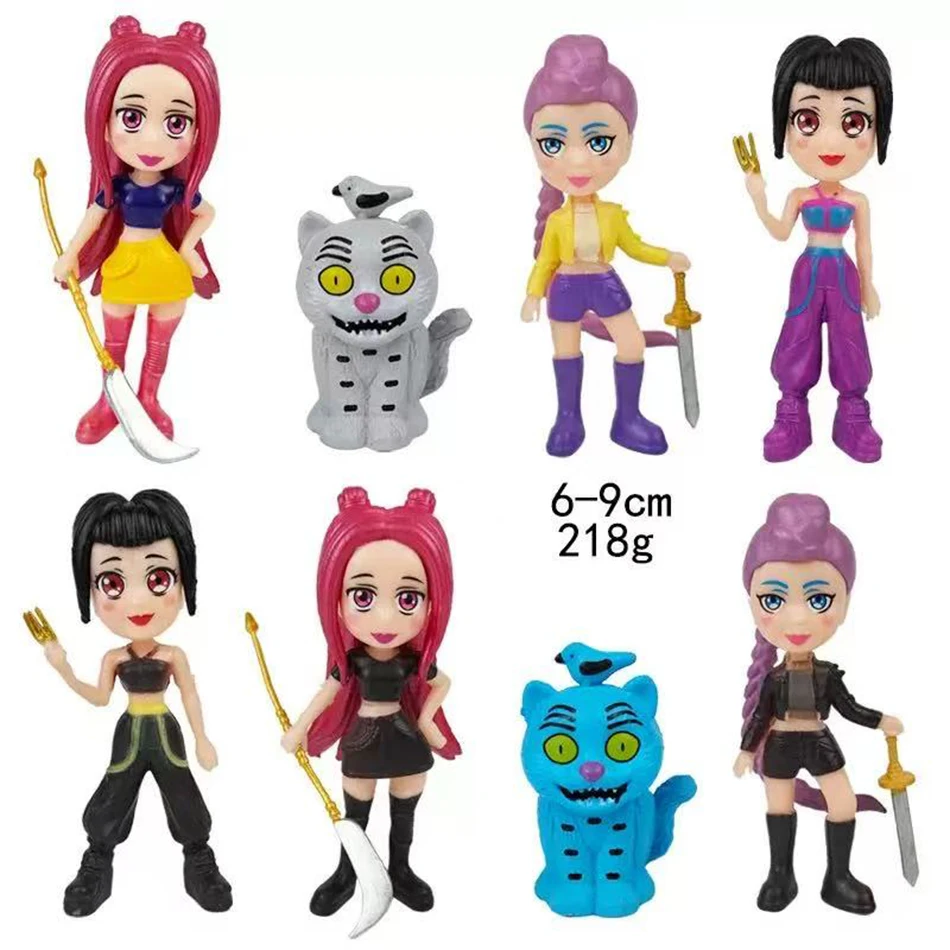 8 Uds Anime Kpop Demon Hunters figura modelo juguete dibujos animados periféricos para juegos decoración de escritorio colección figuras juguete para regalos de chico