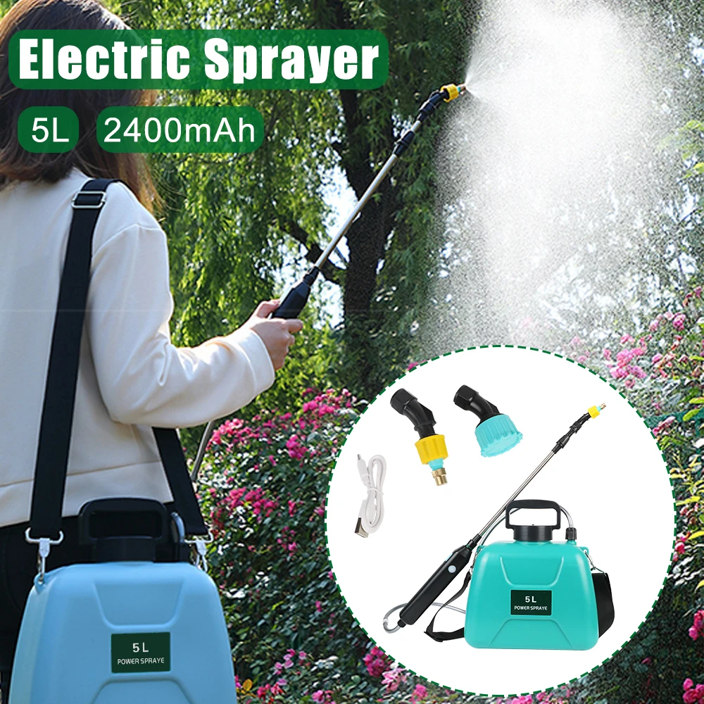 Automatic Garden Plant Mister Watering Can 5L Electric Sprayer USB Rechargeable Bottle Sprinkler With Spray Gun