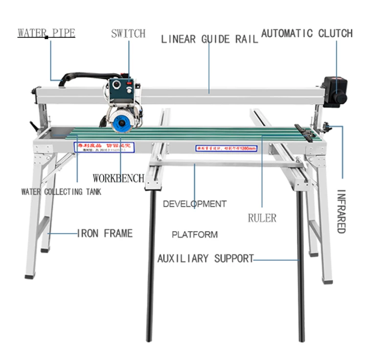 800mm/1000mm/1200mm High Precision Laser Infrared Manual Tile Push Knife Granite Floor Wall Tile Cutter