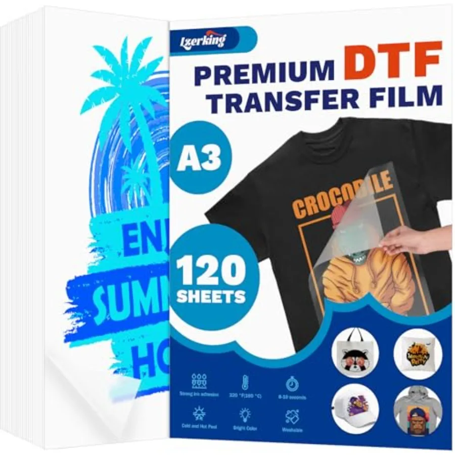 

Пленка для DTF-печати A3 (11,7x16,5 дюймов) - 120 листов: Поднимите свои проекты по печати на новый уровень с двусторонней матовой ПЭТ-пленкой для сублимационной термопечати.