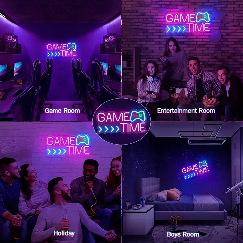 Game Neon Sign LED Lights Game Room Game Logo Neon Decoration Lampe USB Dimmerable Wall Hanging Gamer Bar Party Birthday Gift