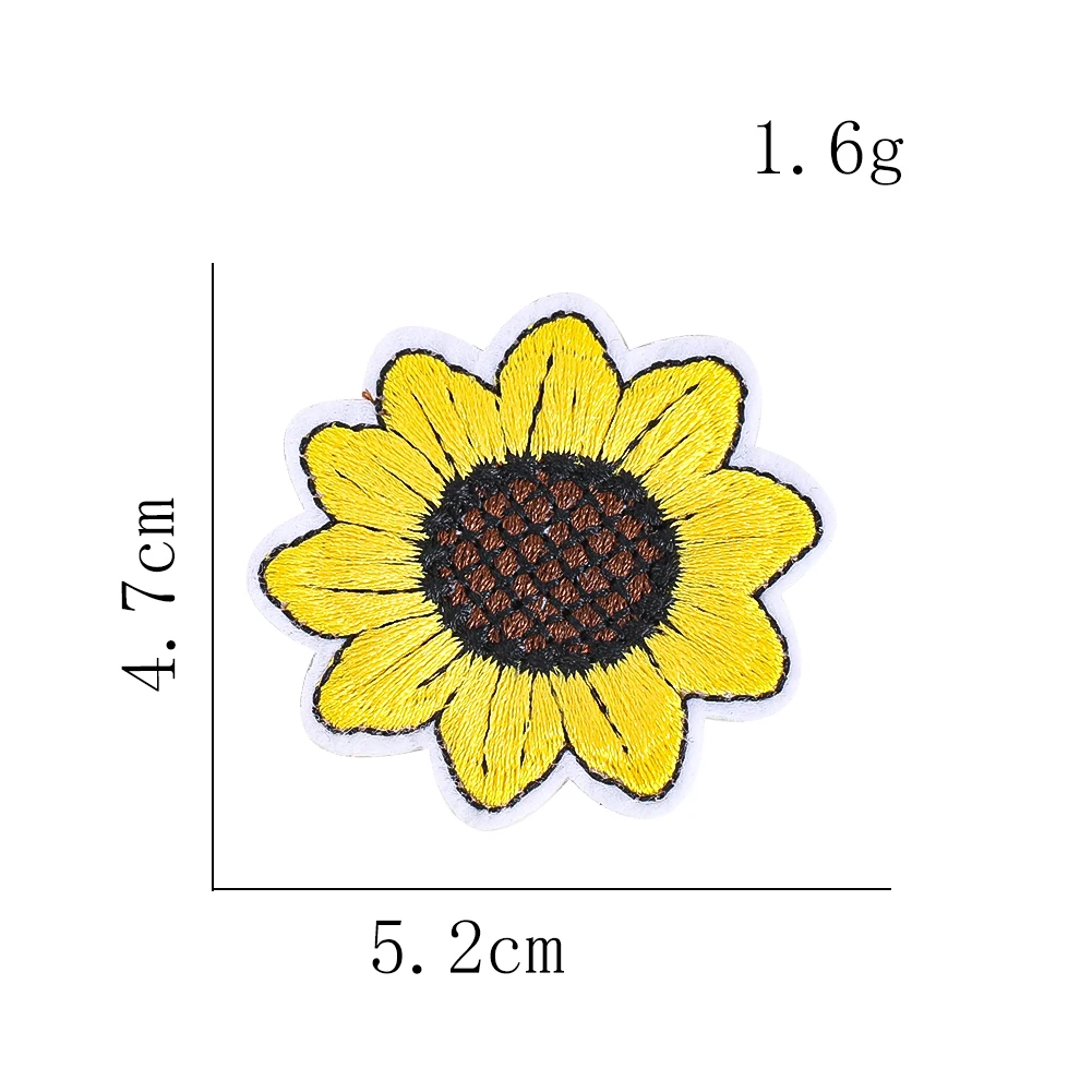 Böhmische, niedliche Sommer-Sonnenblumen- und Sonnen-Stickapplikationen zum Aufbügeln/Aufnähen für T-Shirts, Jeans, Jacken, Rucksäcke, Hüte, Deko-Geschenk – Detail 5