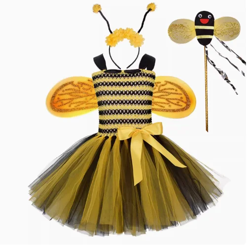 

Girl Bee Fluffy Skirt Dress Performance Suit Set