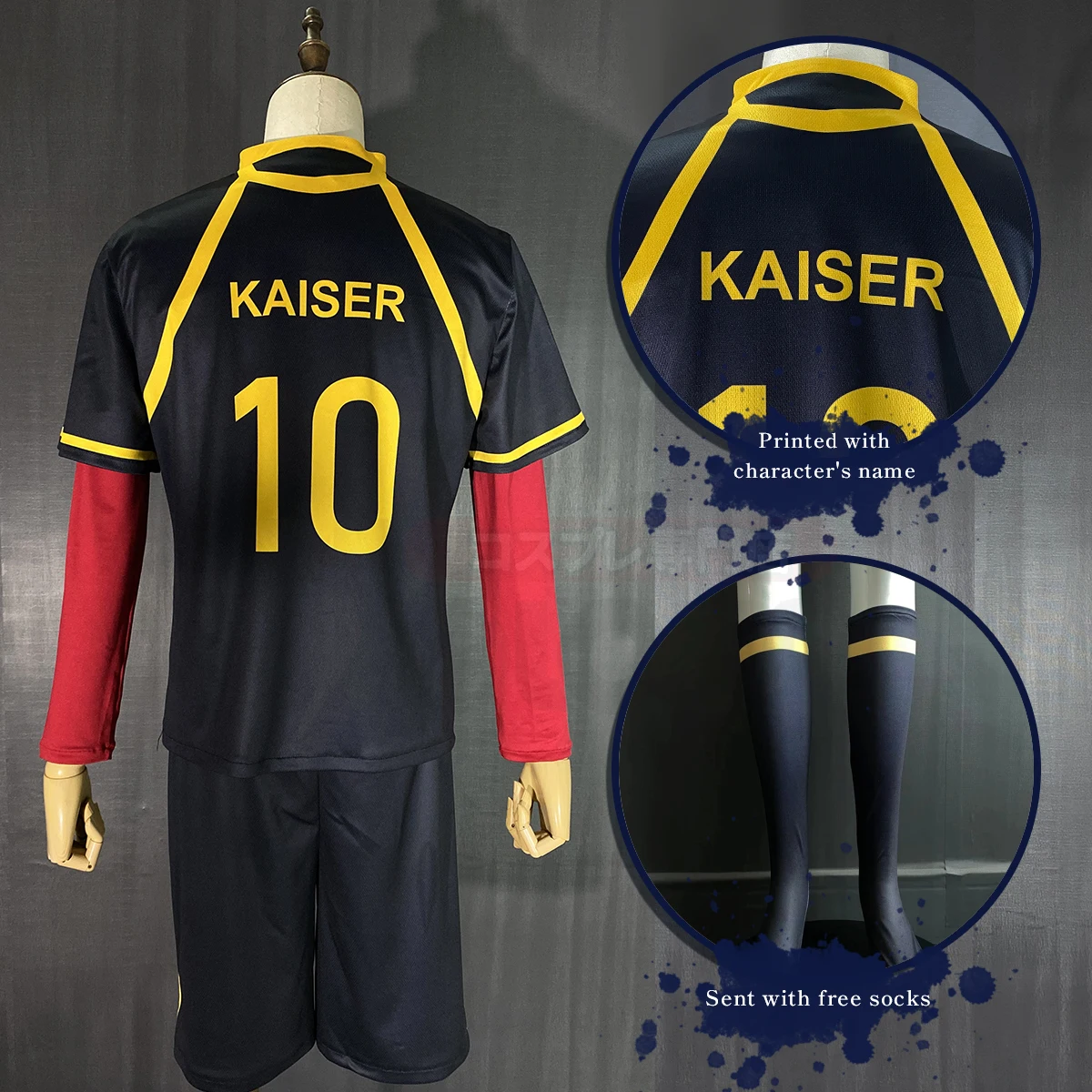 HOLOUN Blue Lock Anime Kaiser Ness Isagi Kurona Hiori Cosplay Costume parrucca Jersey Bastard Munchen ricamo uniforme da calcio