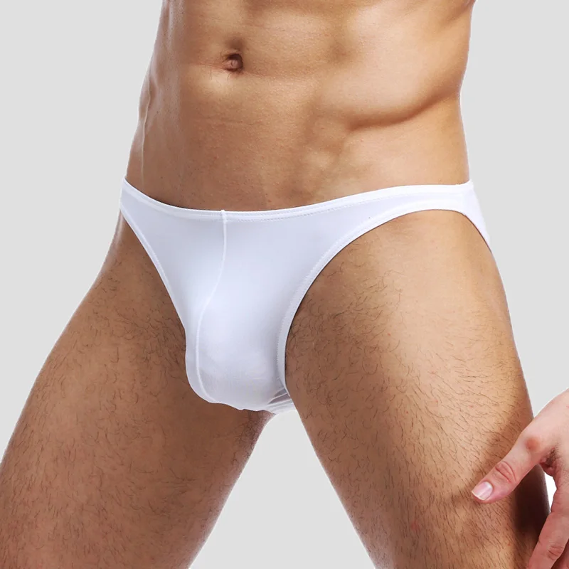 Summer Narrow-Brimmed Men's Sports Breathable Ice Silk Panties Thin Sexy Low-Waist Tight-Fitting Seamless Briefs