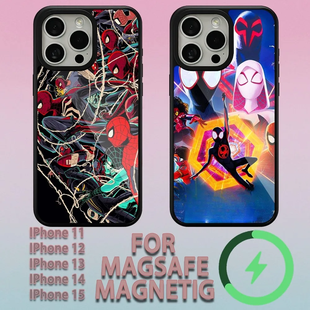 Disney Marvel Spider Verse  Phone Case For iPhone 15 14 13 12 11 Pro Max Plus Magsafe Magnetic Wireless Charging Cover