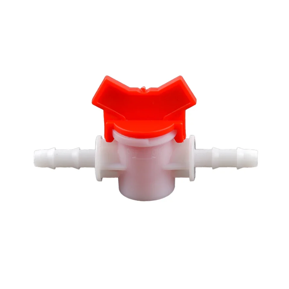 1 piece POM plastic two-way ball valve with barbed ends for micro irrigation systems compatible with 4 mm 6 mm and 8 mm tubing D