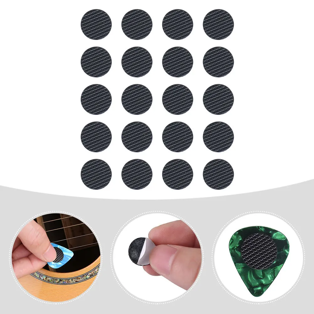

20Pcs Guitar Pick Grip Cork Rubber Pad for Guitar Picks Easy to Store and Carry Black Rubber Bass Pick Holders