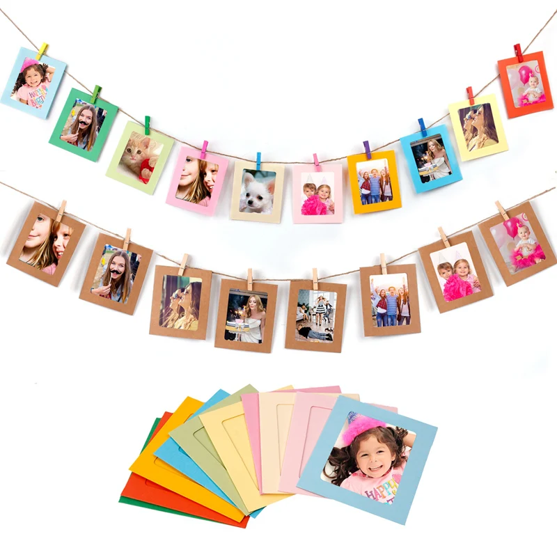 Photo Frame Clip Photo Wall Happy Birthday Banner Wedding Anniversary Decor Baby Shower 1st Birthday Picture Frame Garland