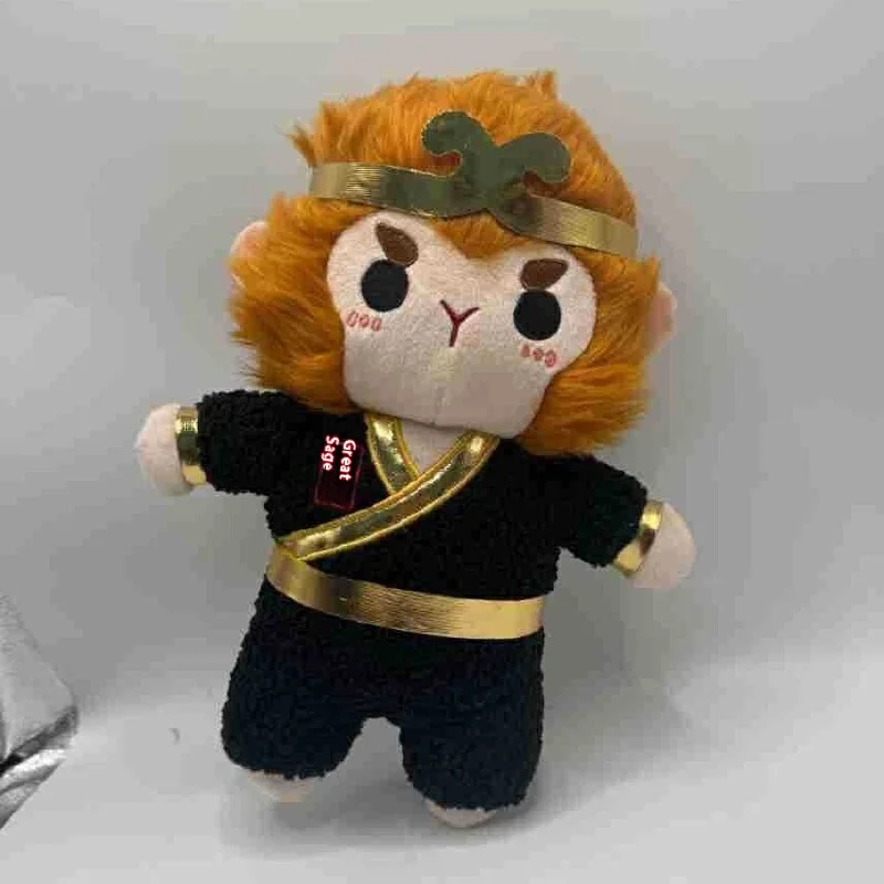 New Style  Kawaii Black Myth Goku Doll Game Accessories Goku Plush Toy Neck Band Spell Sky Monkey Cartoon Doll Gift