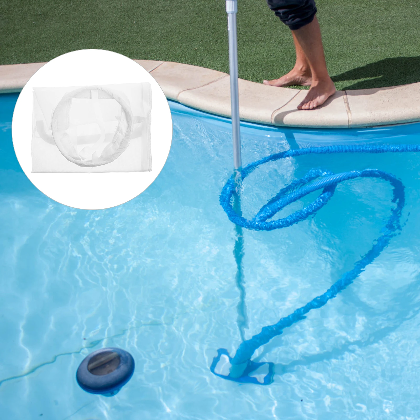 

2Pcs Pool Bag Supplies Reusable 60μm Compact Pool Skimmer Socks Lightweight Skimmer Socks Garden Tools