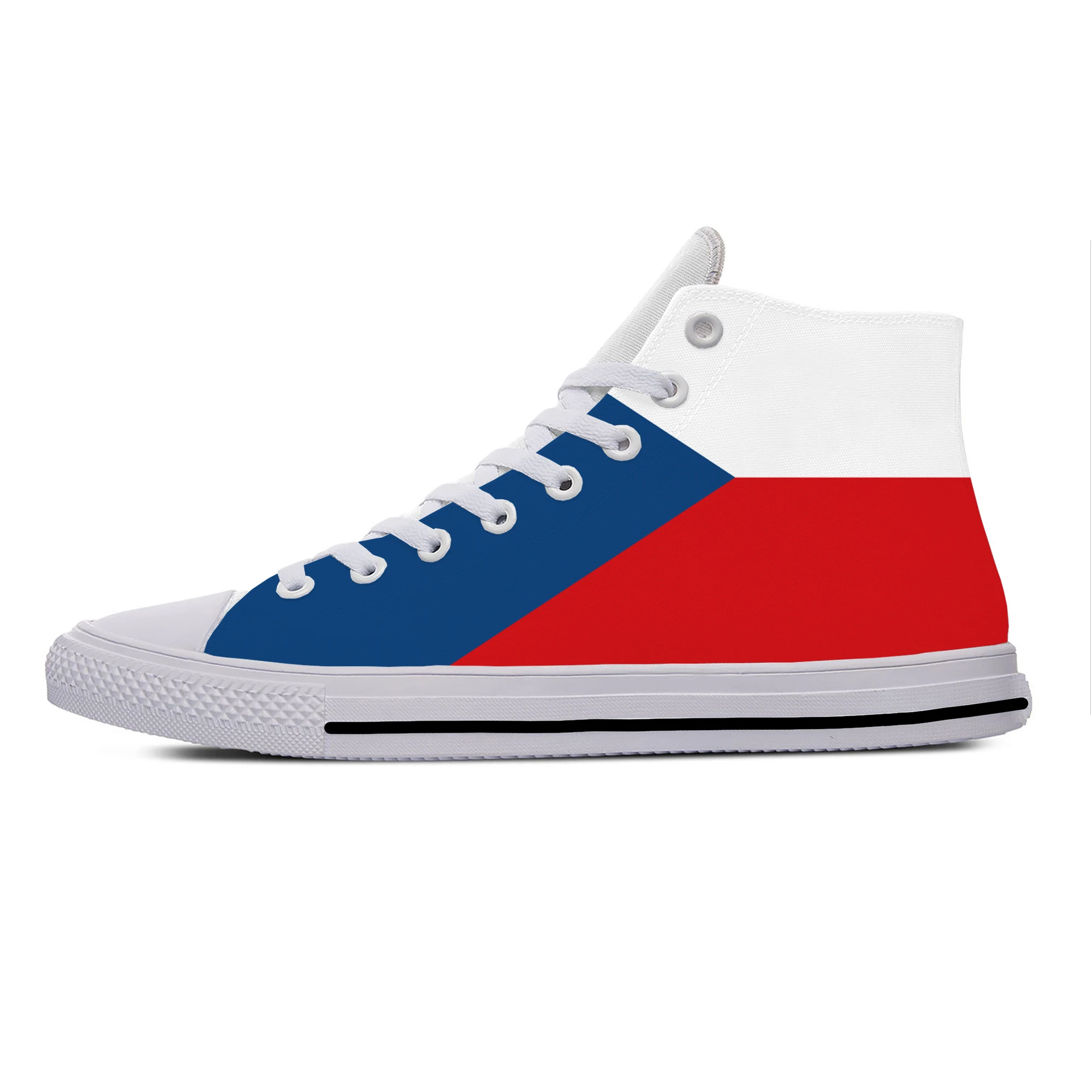 Hot Czech Republic Flag Patriotic Fashion Popular Casual Shoes High Top Lightweight Men Women Sneakers Breathable Board Shoes