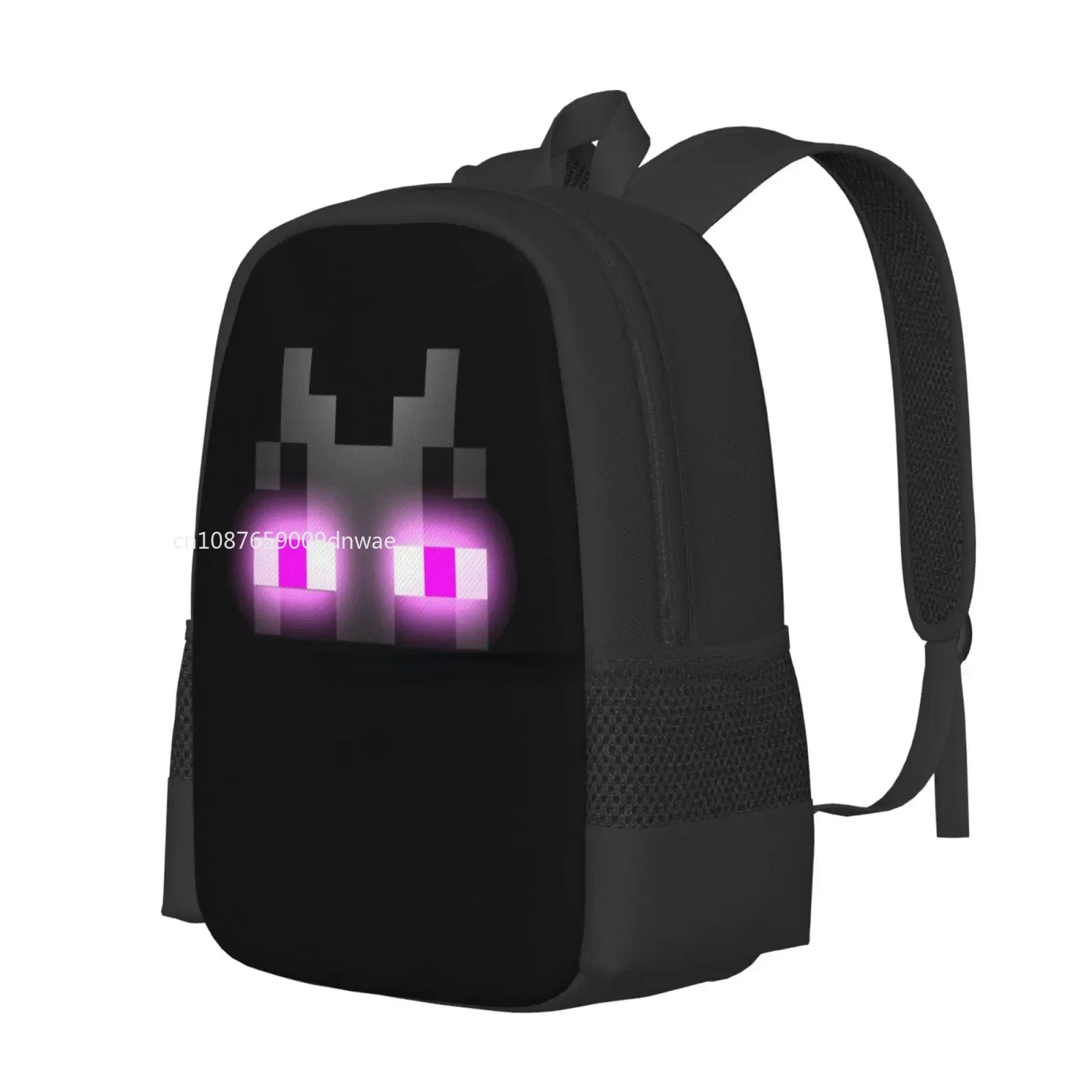 Enderman Pattern Design Bag Studenten Rugzak Enderman Slider Zwart