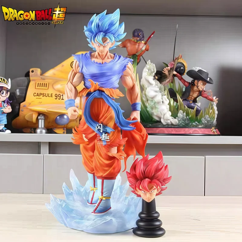 

Jt Original Dragon Ball Z Son Goku ‌Figure Replace Head Led Base Super Saiyan Goku Figures Gk Statue Collection Model Toy Gifts