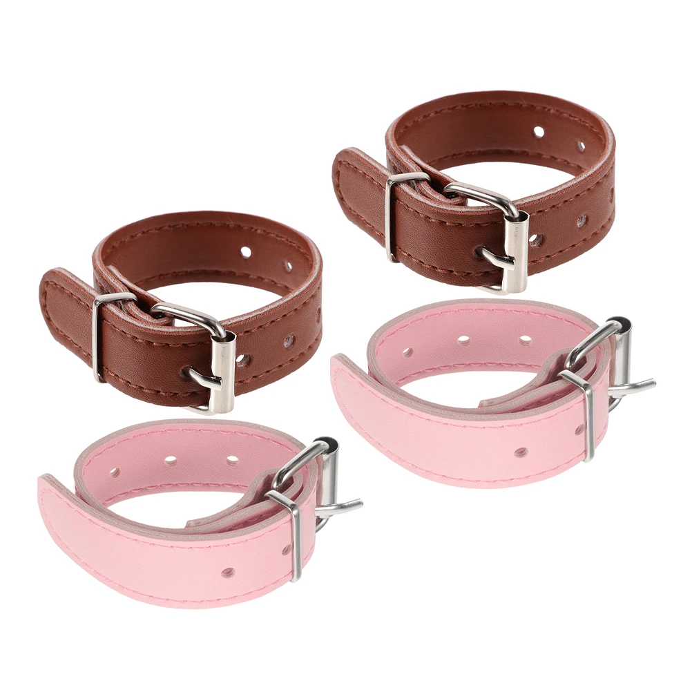 

4pcs Basket Bike Accessory Straps Durable Metal Pu Adjustable Length Front Rear Kids Adult Bikes Storage