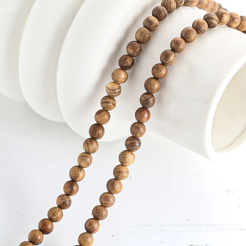 Natural Walnut Wood Spacer Bracelet Strings Men Women Healing Amulet Jewelry Buddhism Prayer Chanting Meditation Rosary Beads