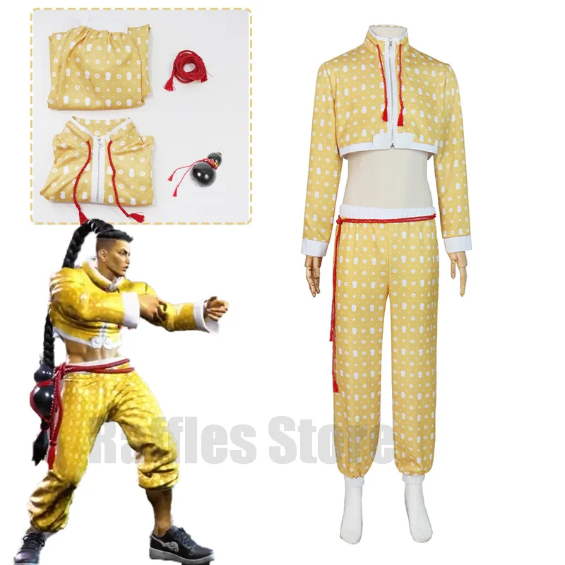 Game SF Jamie Cosplay Costume Chinese Kungfu Street Fighter Game Anime Cosplay Fighter Comic Suit Halloween Carnival Party Set