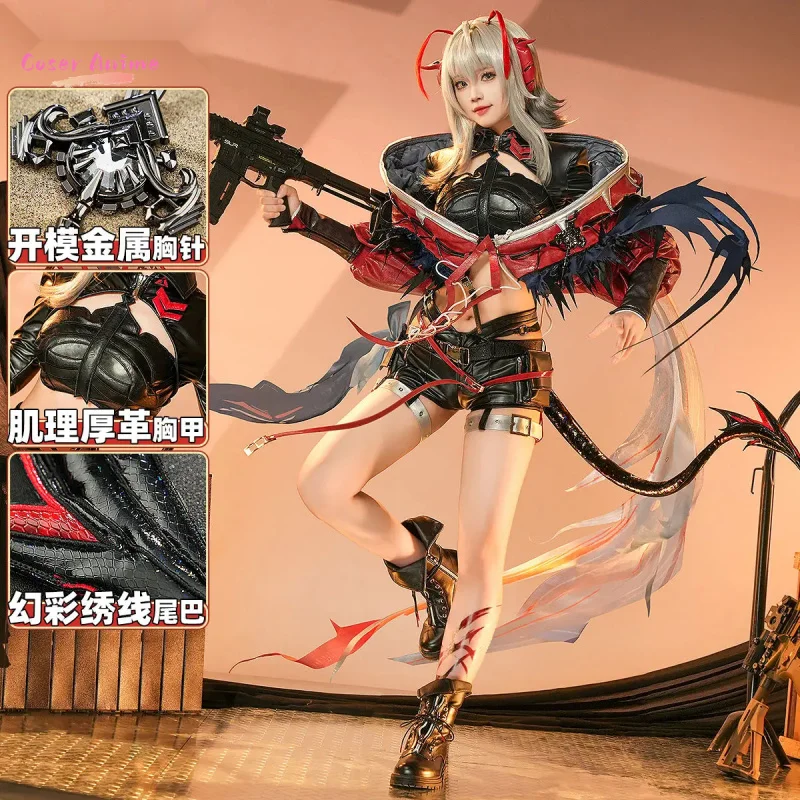 【Coser】Game Arknights Wiš'adel Cosplay Costume Uniform Halloween Carnival Party Christmas Play Role Clothes Clothing