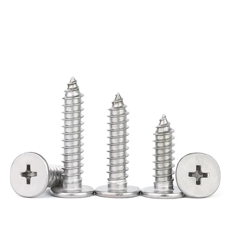 M2 M2.3 M2.6 M3 M3.5 M4 304 Stainless Steel Super Ultra Thin Flat Wafer Head Cross Recessed Self Tapping Screws CM Series