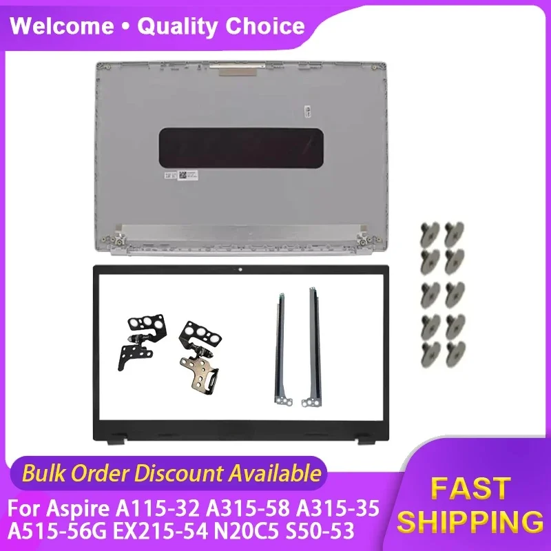 New For Acer Aspire A115-32 A315-58 A315-35 A515-56G EX215-54 N20C5 S50-53 LCD Back Cover Rear Lid Bezel Hinges Top Case