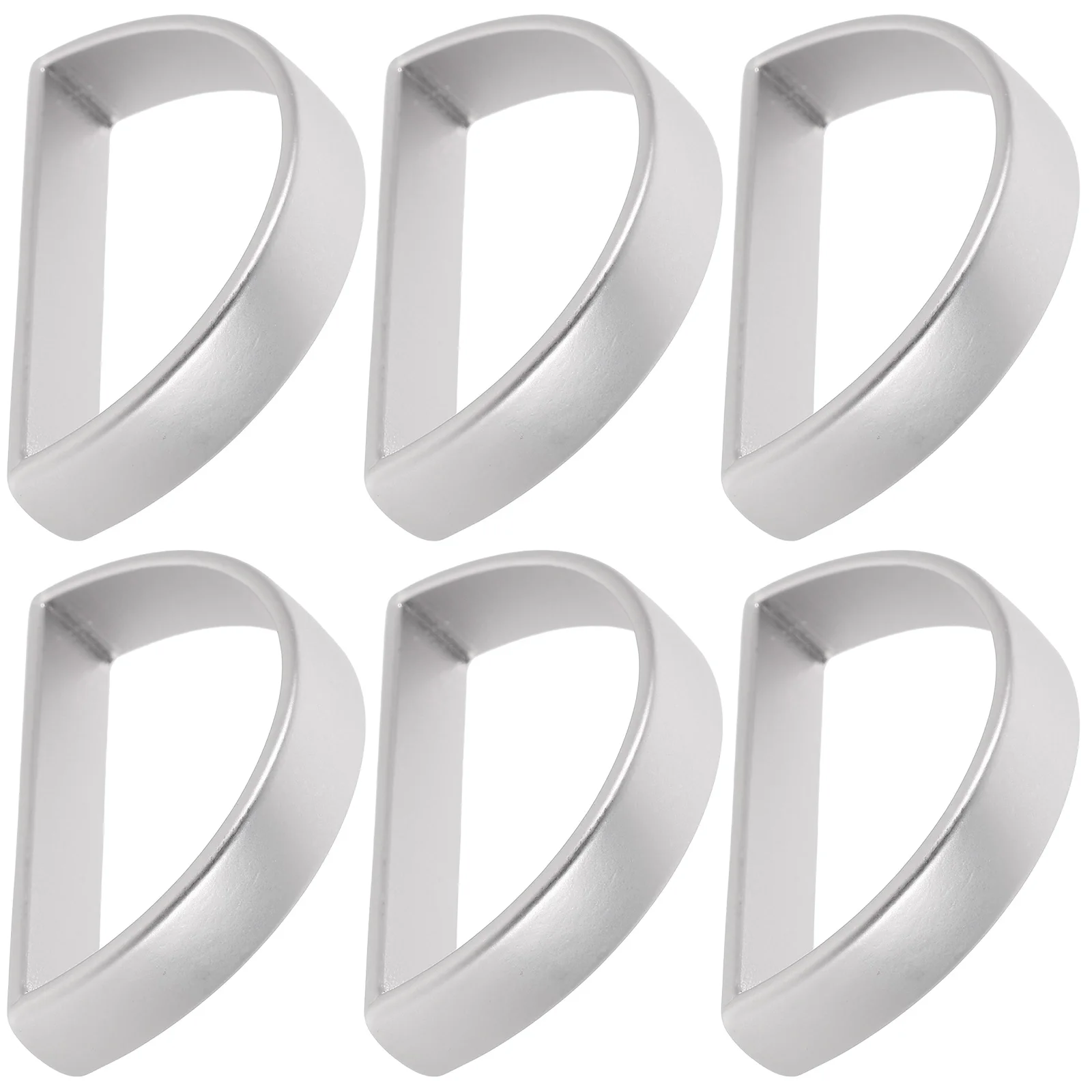 

6pcs D-Shaped Napkin Rings Elegant Zinc Alloy Table Decorations for Wedding Banquet Home Dining Reusable Serviette Holders Metal