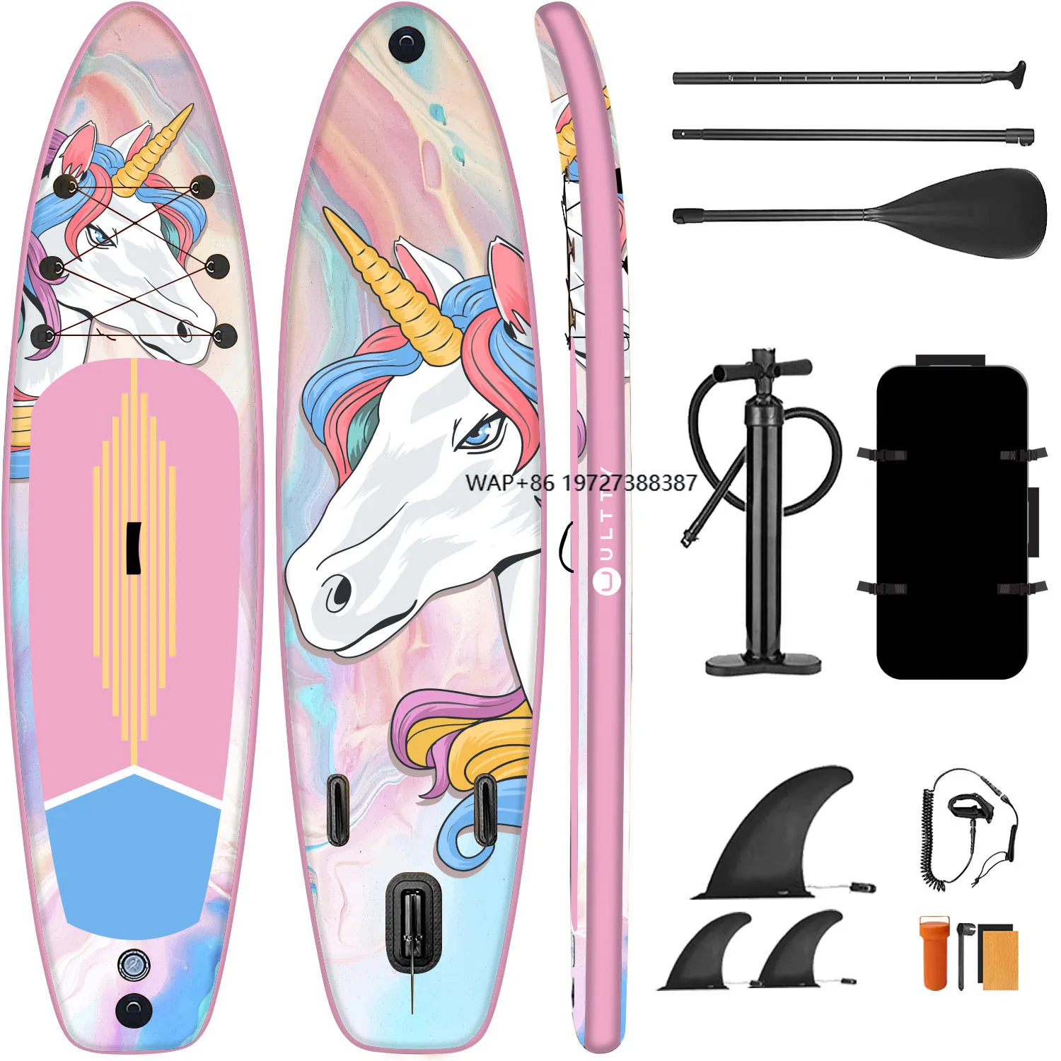 

Hot Selling Water Sports Light Weight Portable White Touring Inflated SUP Paddle Board