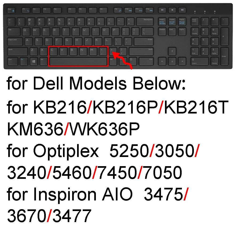 Keyboard Cover for Dell KB216 KM636 KB216T Inspiron AIO 3475 3670 3477 Optiplex 5250 3050 All in One PC Protector Skin Case