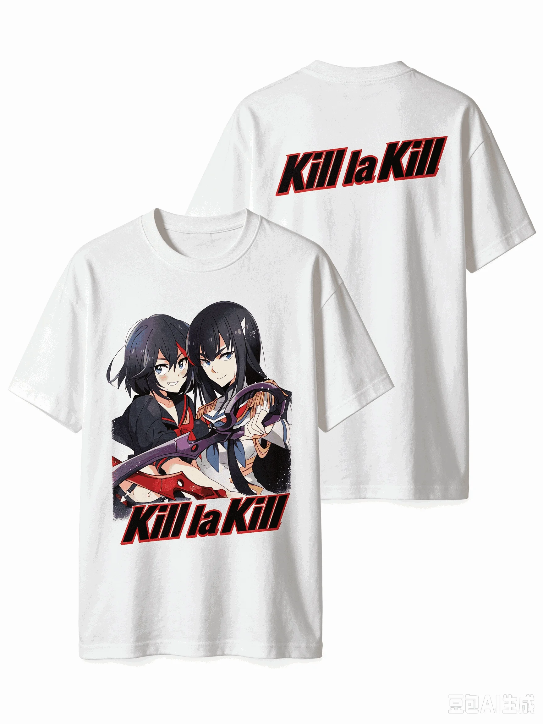 Summer Hot Sale Anime Kill la Kill T-shirt Men Women Vintage Streetwear Oversized T-shirt Hip Hop Cotton Gothic Round T-shirt