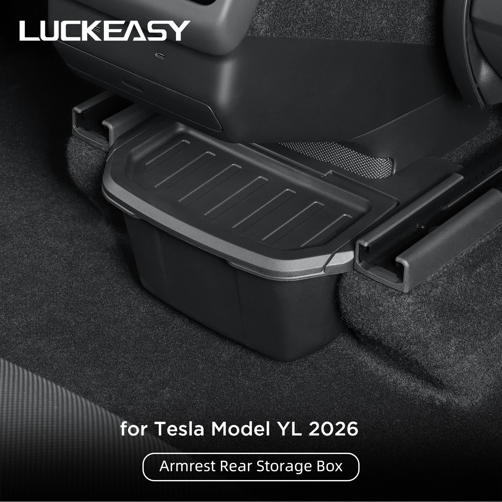 Für Tesla Model Y L 2025 2026 Auto-Aufbewahrungsbox unter dem hinteren Luftauslass, Innenraum-Zubehör, Organizer-Box mit Deckel