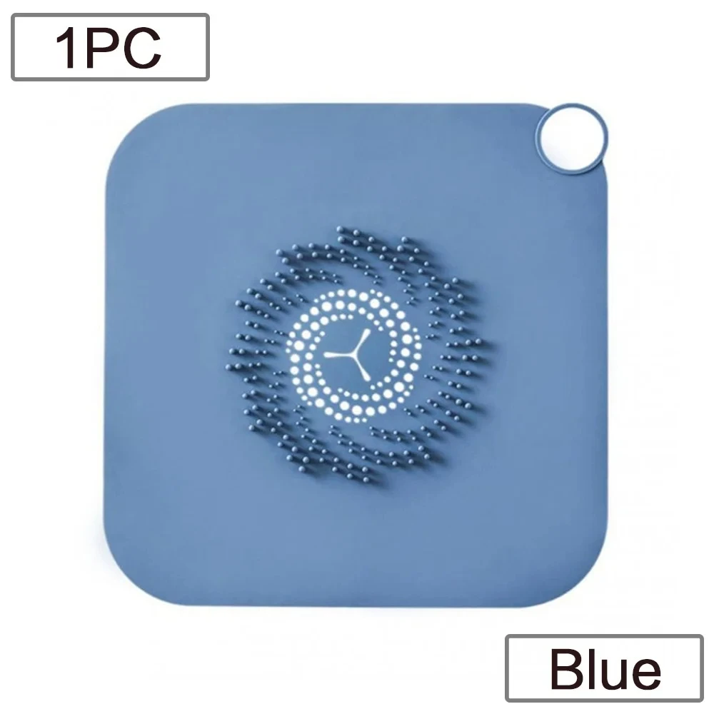 Silicone Floor Drain Anti Clogging Hair Catcher With Stopper Pad  Bathroom Floor Drain Cover  Sink Filter Bathroom Kitchen image 4