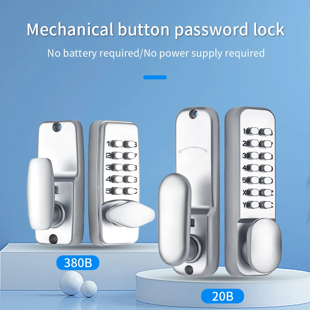 Mechanical Password Combination Lock Keyless All-metal Waterproof Rainproof 12 Digit Anti-theft Door Drawer Cabinet Home Securit