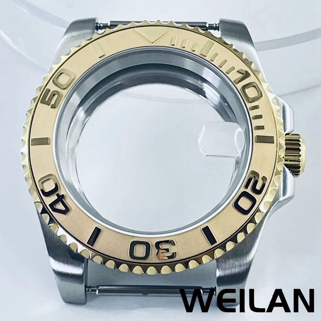 

40 мм NH34 NH35 NH36 NH38 NH39 NH70 ETA2824 PT5000 Механизм SilverGold Часы GMT SUB Корпус Керамический безель Сапфир