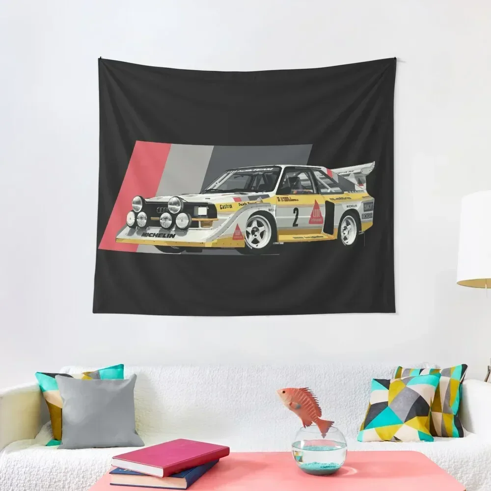 Sport S1 E2 Group B Rally Car Stig Blomqvist, Mikkola and Walter R?hrl Tapestry Home Decorating Tapestry