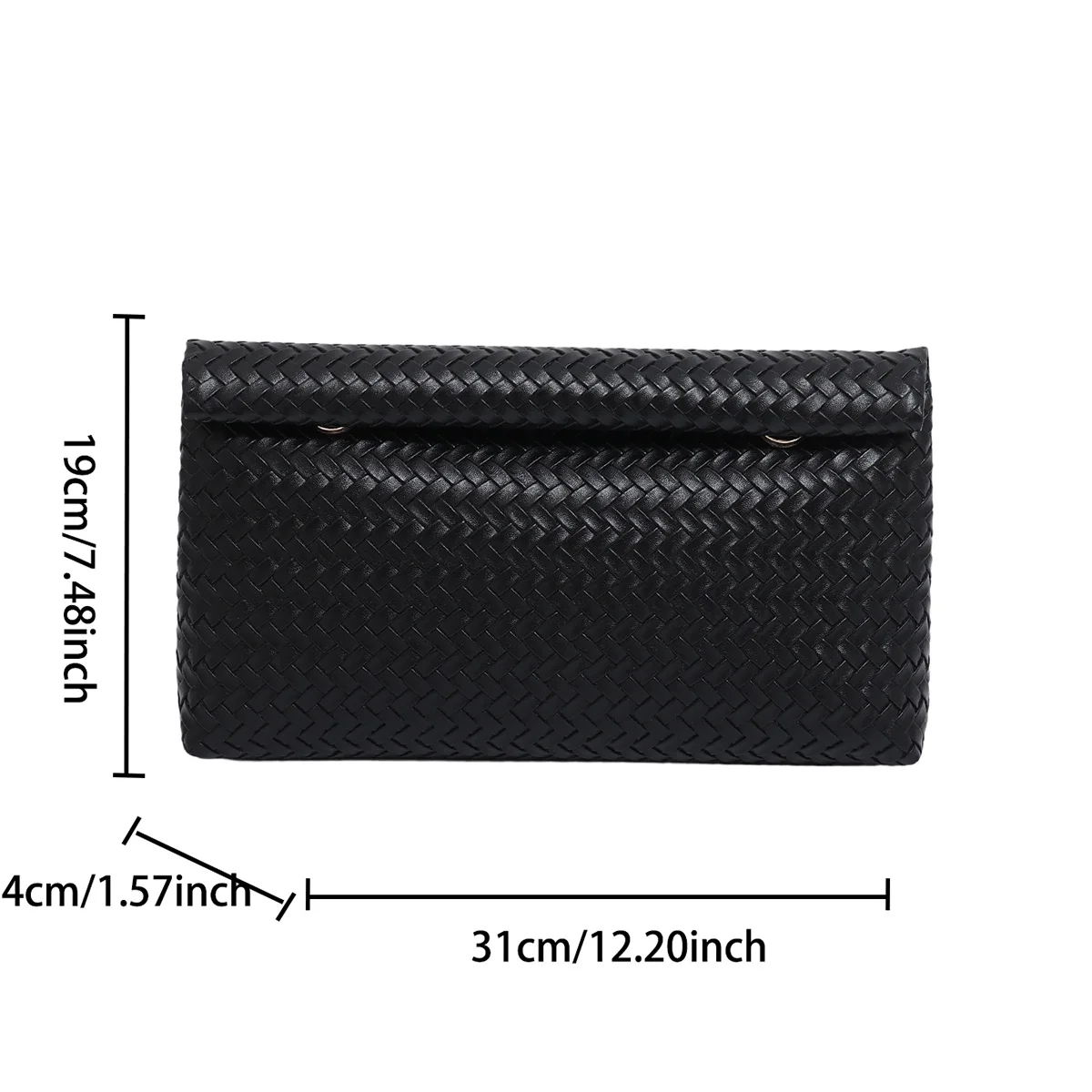 Braided Texture Fashion Retro Solid Color Clutch Bag PU with Lightweight Magnetic Closure Water Resistant for Daily Use image 2