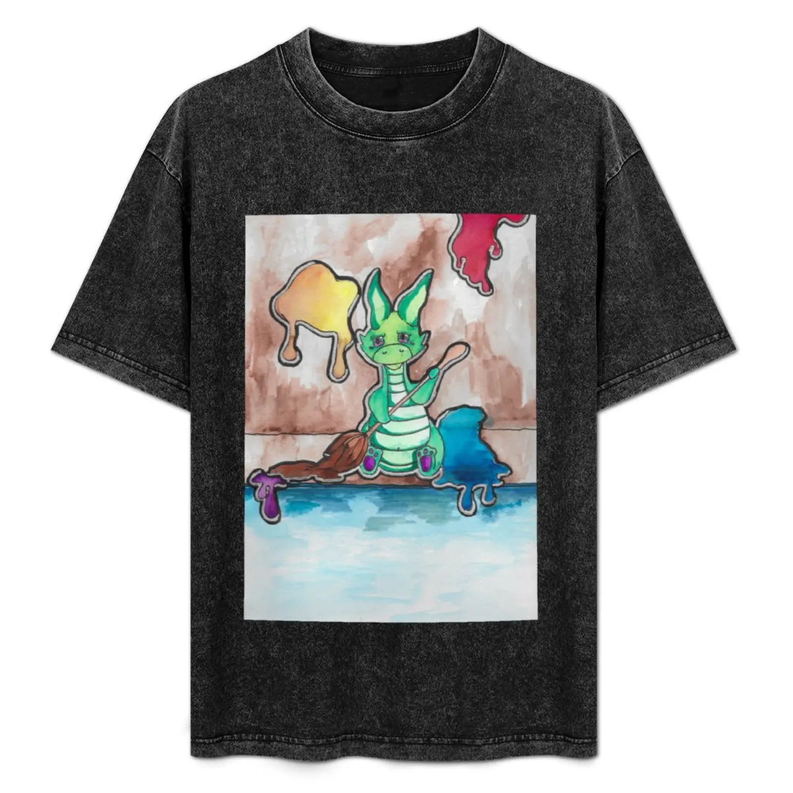 painter dragon T-Shirt Urban Casual Loose Fit Tee