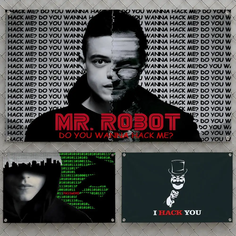 Series Mr. Robot Elliot fsociety Hacker Flags Wall Hanging Flag Banners For Birthday Parties Outdoor Bedroom Dorm Room Decor