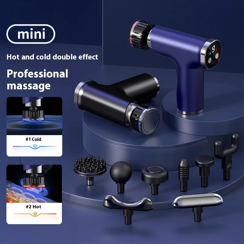 One Click Switching Speed, Cold Speed, Hot Fascia Gun, Ice and Heat Dual-Use, 9 Massage Heads, 9 Levels of Force Adjustment