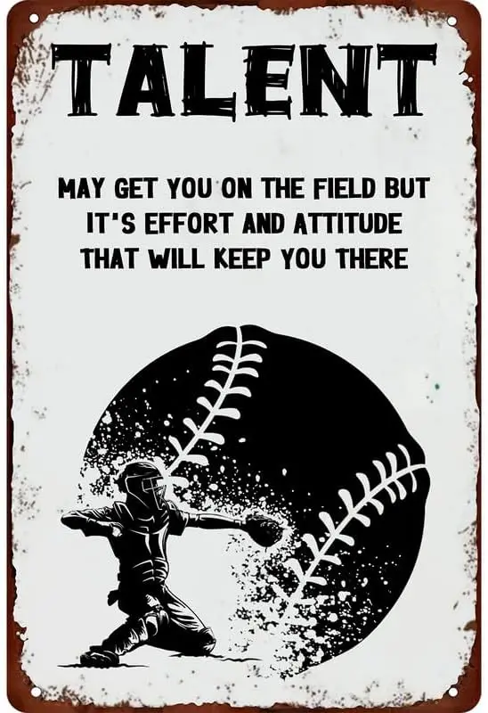 a1,Baseball Metal Tin Sign Vintage Baseball Art Wall Decor Famous Bassball Sign Retro Baseball Wall Decor for Party Court -alumi