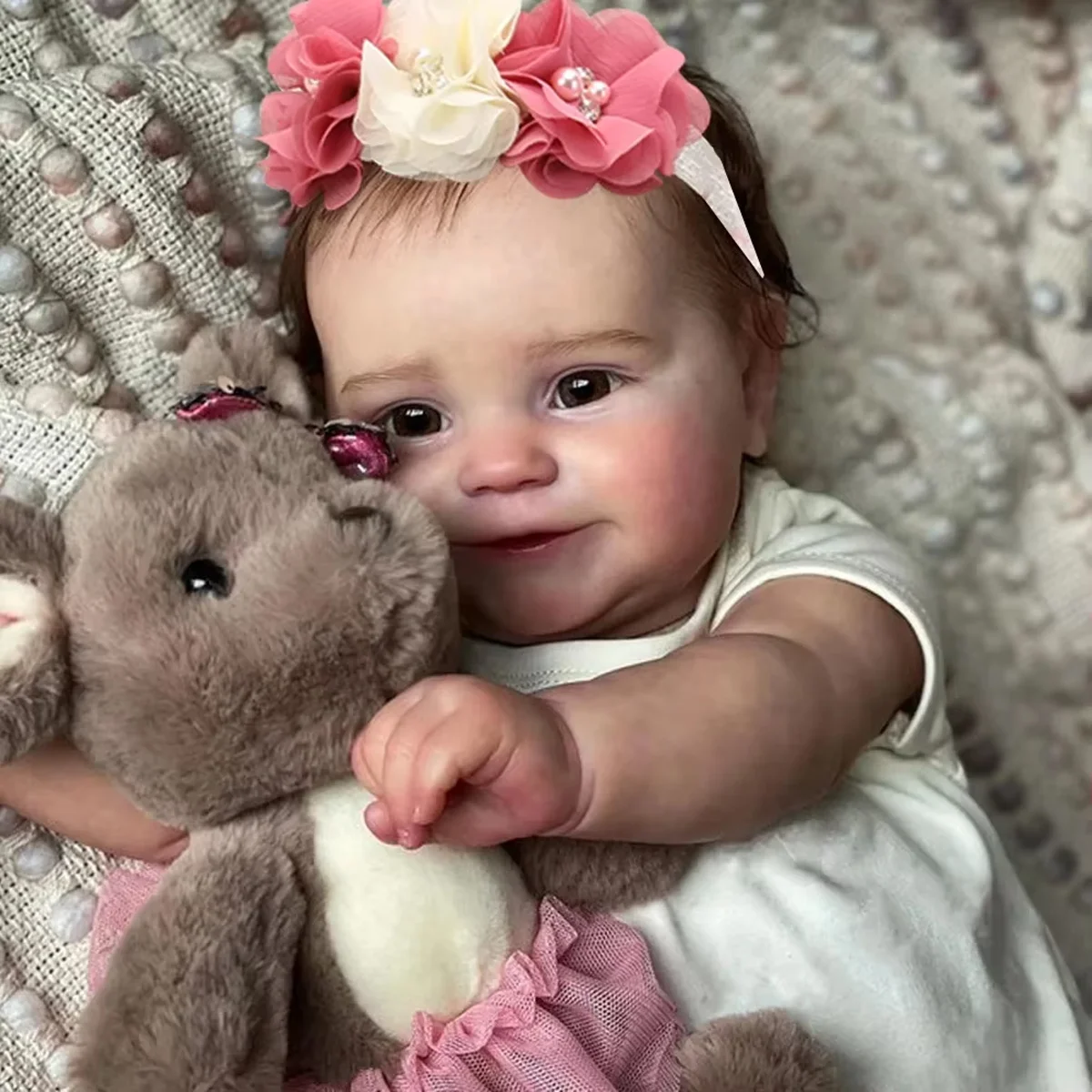 50 cm 20 Zoll Realistisches Fertigprodukt Wie eine Neugeborene Babypuppe Die Babypuppe wurde bereits bemalt. Reborn-Puppe