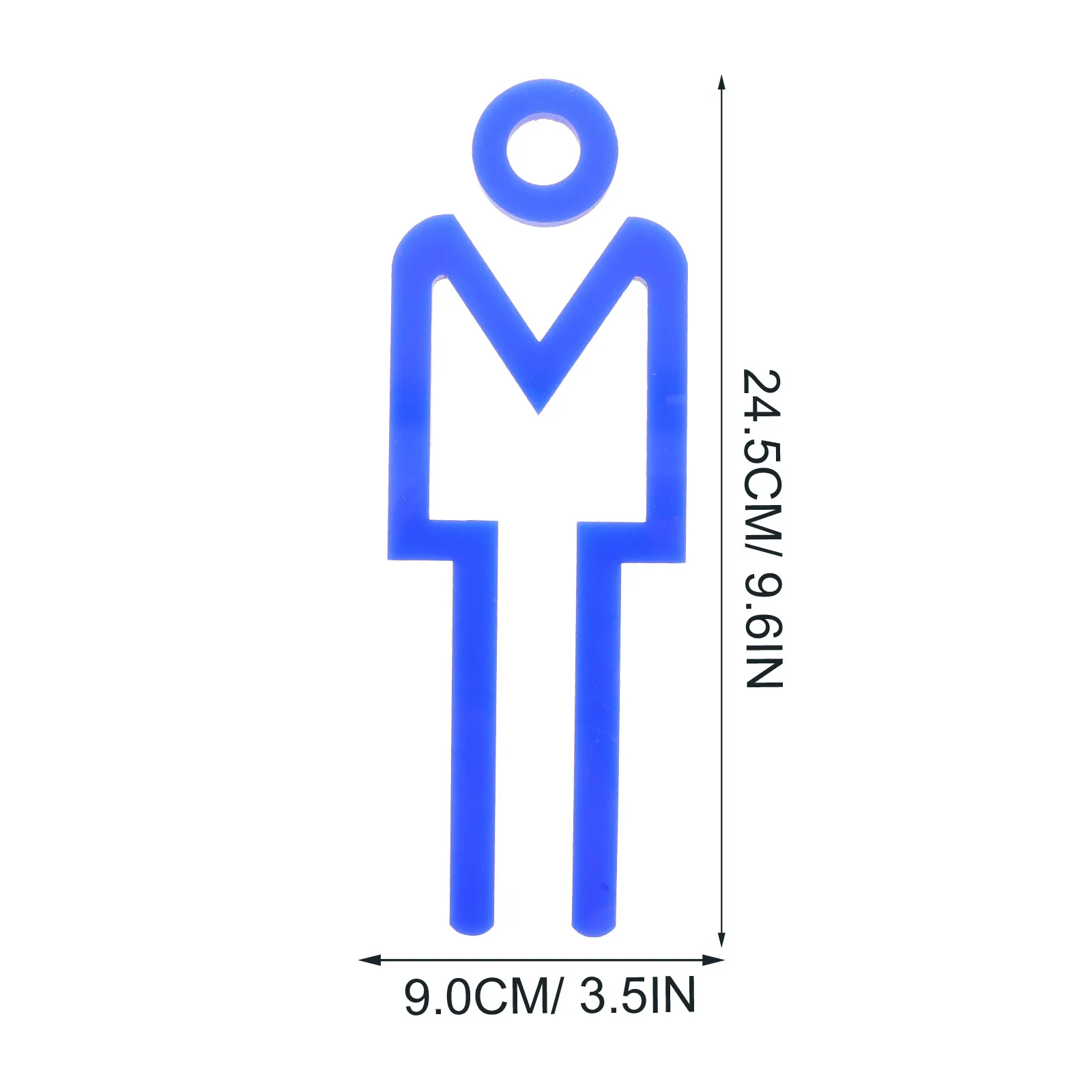 2Pcs Elegant Acrylic Restroom Sign Self-Adhesive Toilet Identification Plate for Bathroom Door Washroom Business Scenic Spot