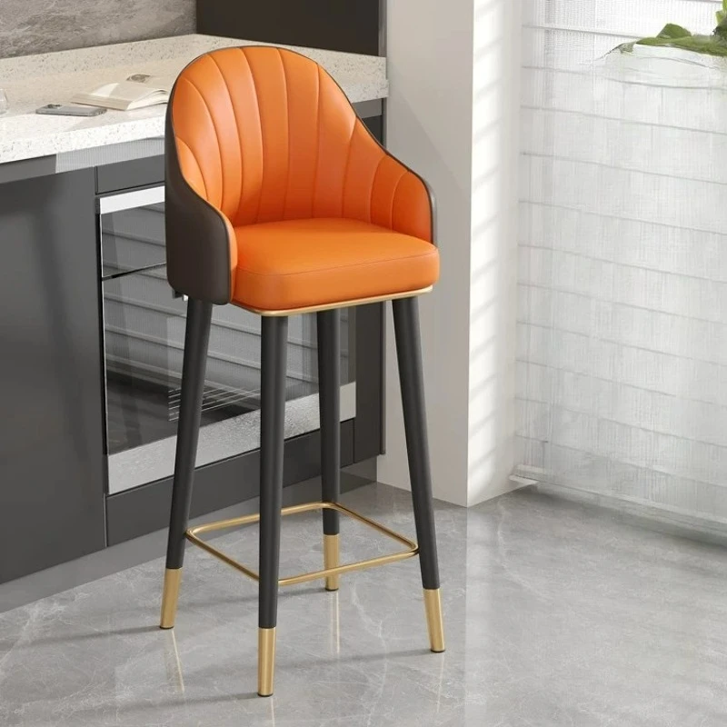 

Luxury Nordic Bar Chair Modern Indoor Metal Comfortable Relaxing Bar Chair With Backrest Sillas Para Barra Alta Home Furniture