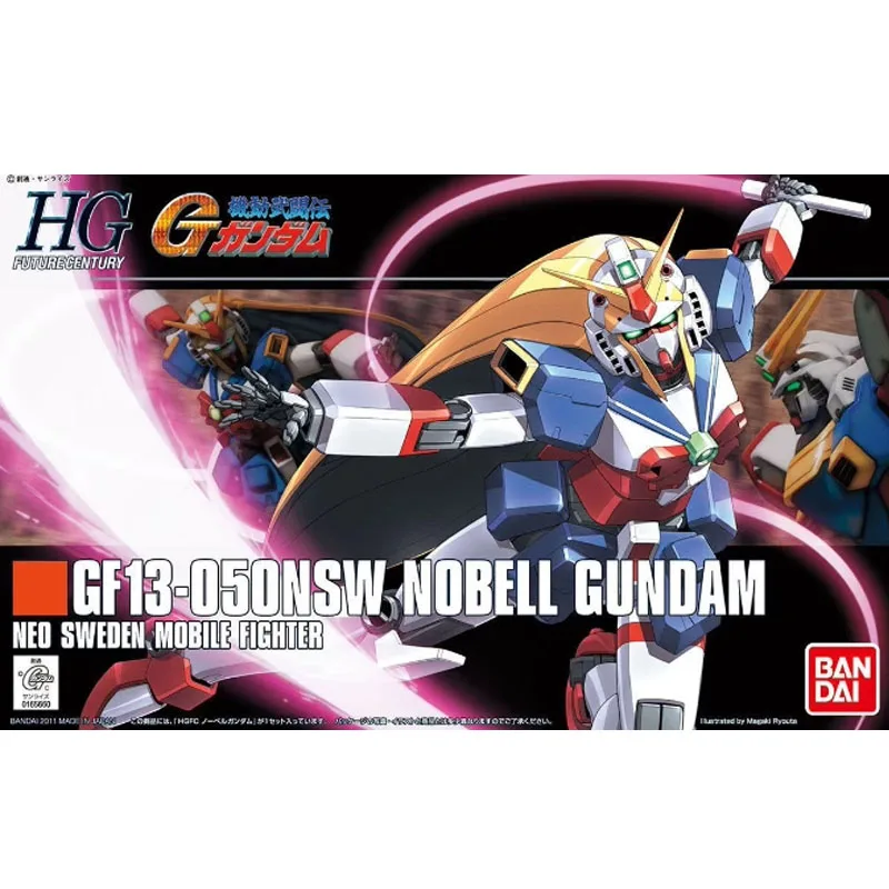 Bandai Original GUNDAM Anime Model HGFC 1/144 GF13-050NSW NOBELL GUNDAM Action Figure Assembly Model Toys Gifts for Children