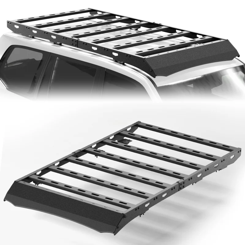 

Roof Rack Cargo Basket for GX470 2003-2009 Heavy Duty Storage Holder Carbon Steel Cross Bars Black