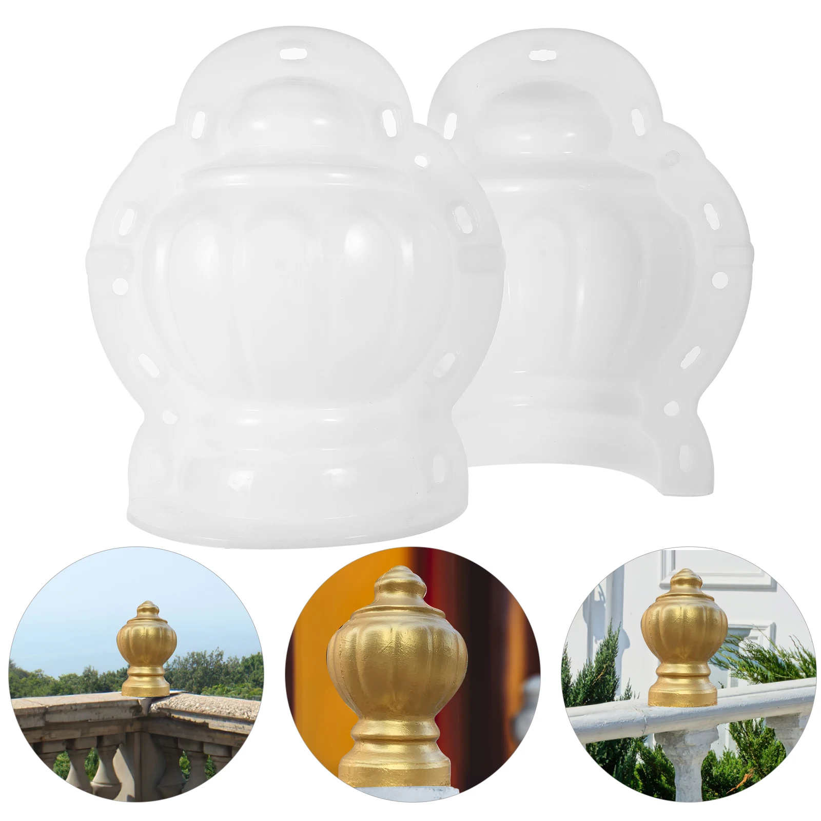 

Roman Column Mold Lightweight Durable DIY Garden Fence Decoration Balustrade Mold Round Ball Concrete Template