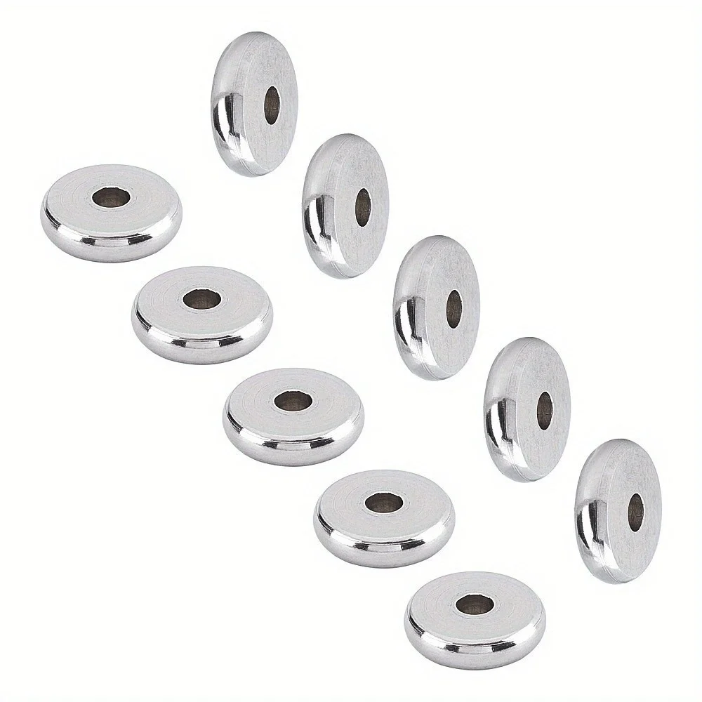 4/5/6 مللي متر الصلب اللون قرص مستدير الفولاذ المقاوم للصدأ متباعدة فضفاض الخرز لصنع المجوهرات سوار قلادة ياردروب DIY بها بنفسك اكسسوارات