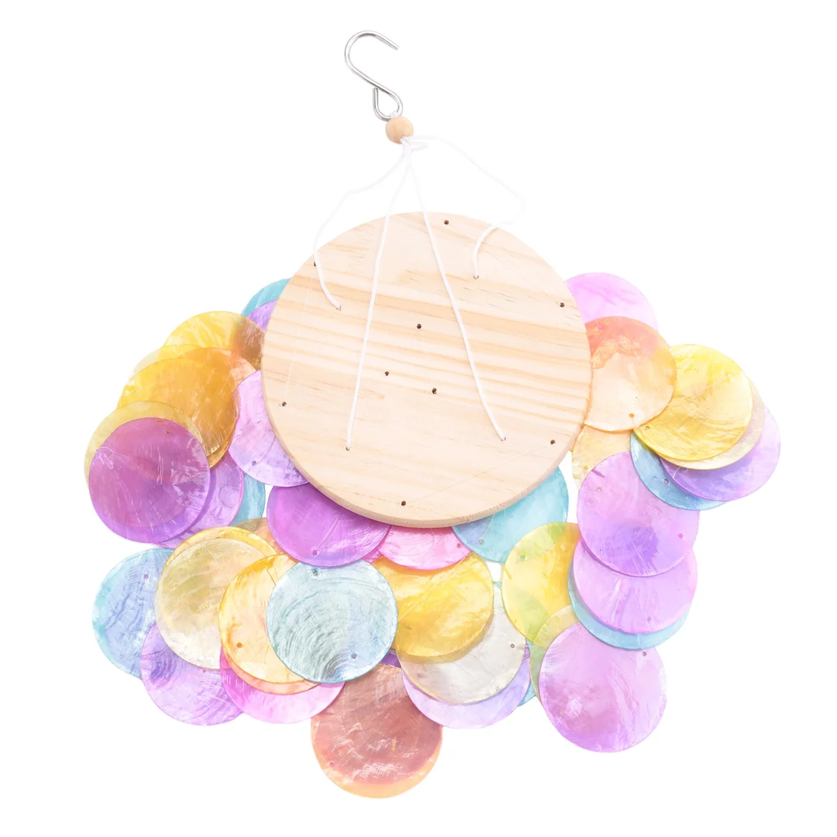 2Inch Round Sliced Capiz Shell Disc Sea Shell Coin Bead Connector with 1.5mm Dual Holes for Crafting