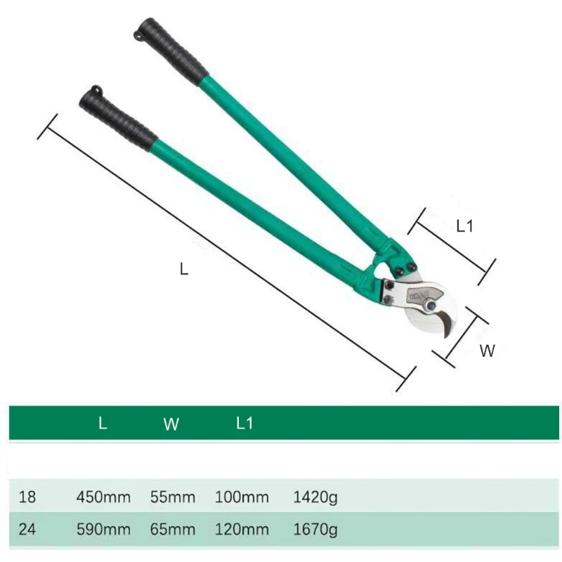 1PC 18/24inch Manual Cable Cutter Heavy Duty Wire Cutter Cable Scissor for Wire Pliers Cutters Electrician Tools